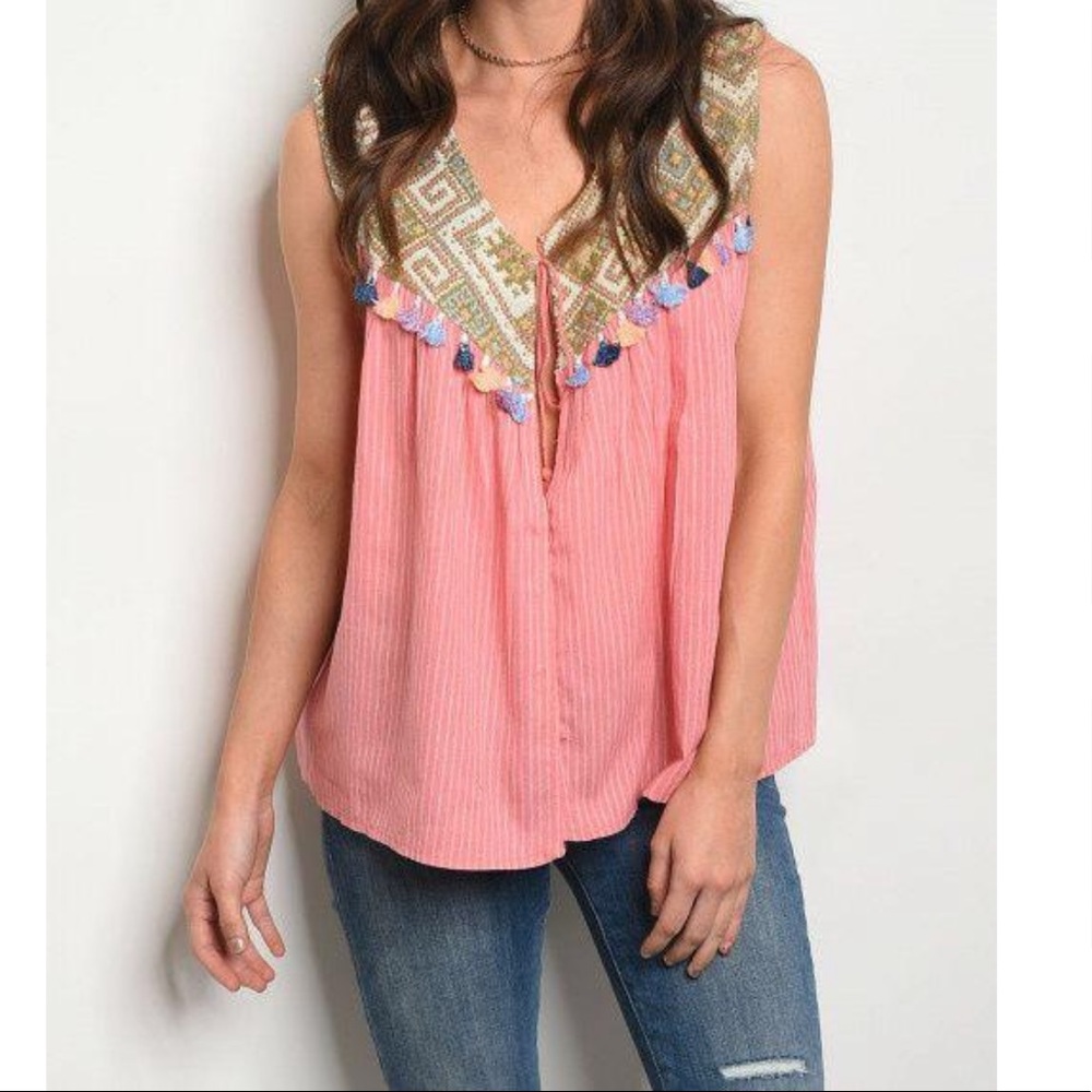 Velzera Pink Boho Vest🌸